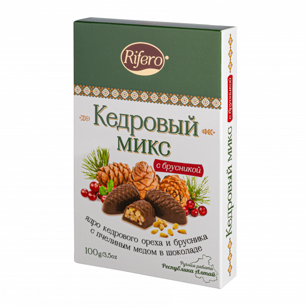 №1 Риф и ко Конфеты "Кедровый микс БРУСНИКА" 100г    в Златоусте