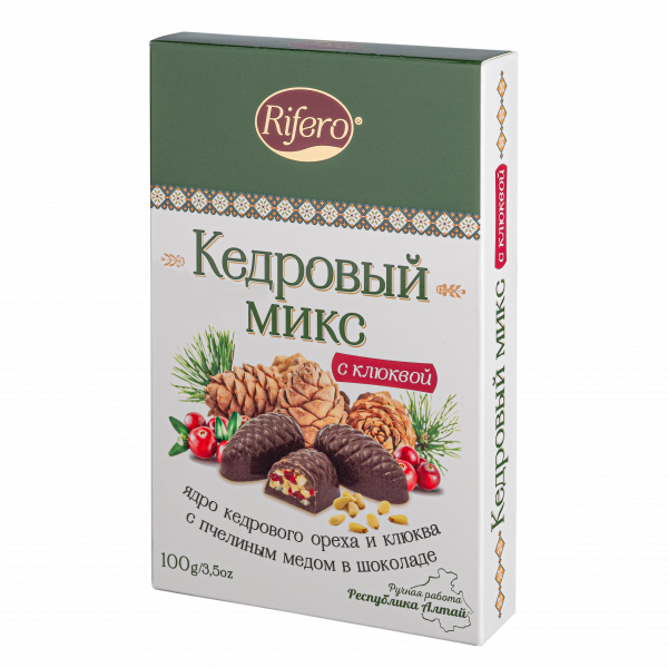 №1 Риф и ко Конфеты "Кедровый микс КЛЮКВА" 100г     в Златоусте