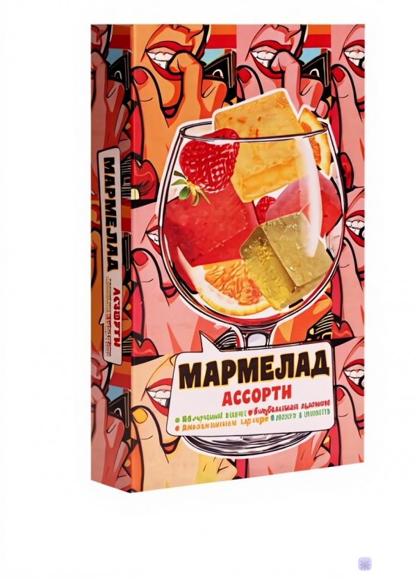 №2 Мармелад АлкоАссорти(яблочный виски, клубничный просекко, апельсиновый вермут, лайм текила) 110г в Златоусте