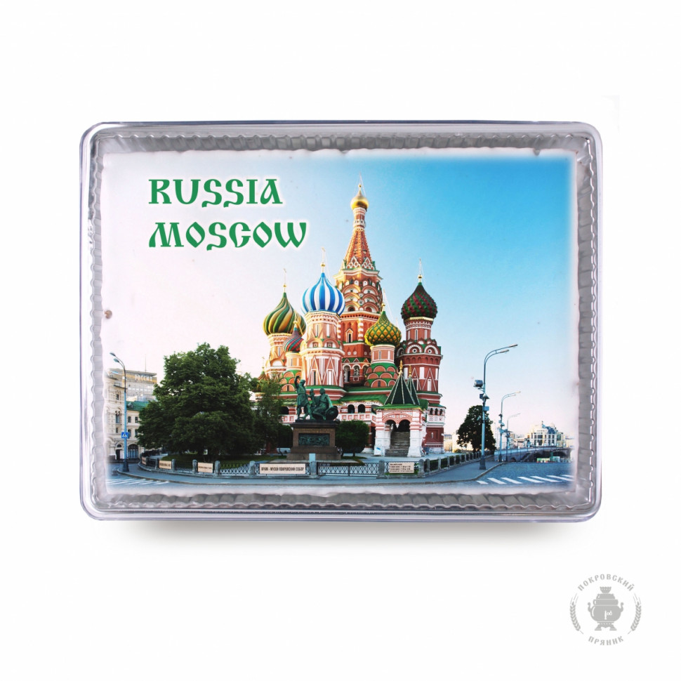  Пряник 600г RUSSIA MOSCOW с фотопечатью (в подарочной пластиковой упаковке)  в Златоусте